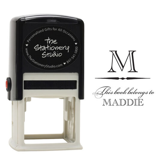 Single Initial Bookplate Self-Inking Stamper